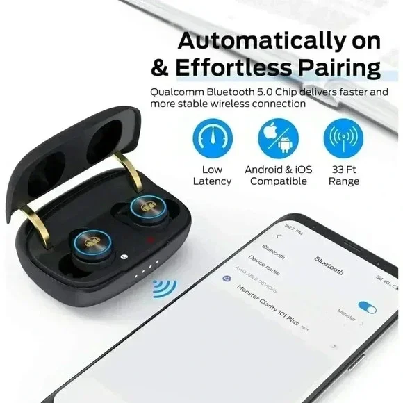 Wireless Earbuds Bluetooth 5.0 in-Ear Headphones with Charging Case Earphones - Picture 5 of 8